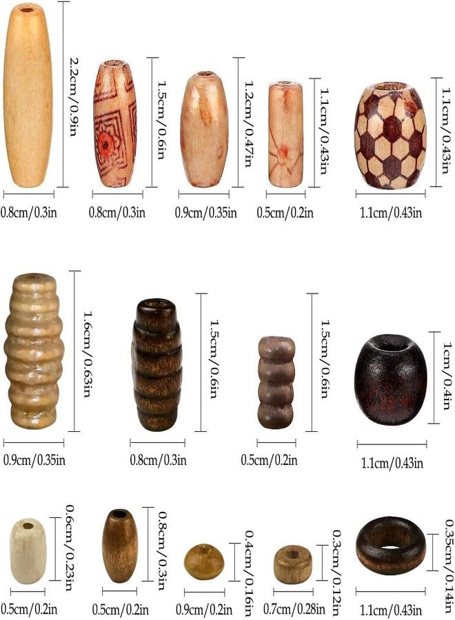 دي آي واي كرافتس مجموعة 130 قطعة من الخرز الخشبي لصنع المجوهرات للكبار، خرز أفريقي متنوع مطلي، خرز لوازم المكرمية، خرز خشبي لصنع المجوهرات والأساور والقلائد، خرز أسطواني دائري كبير وصغير (130) - Image 2
